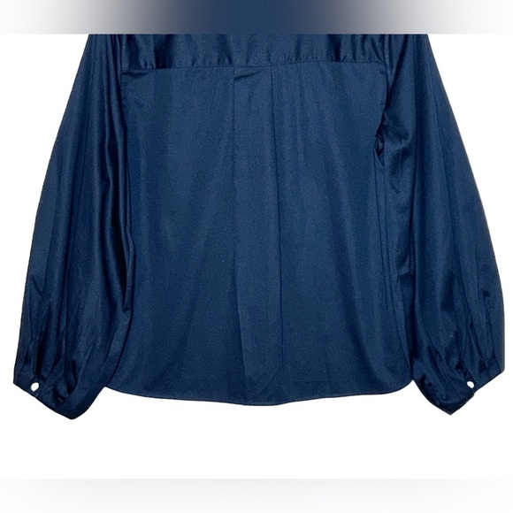 NWT Madewell V-Neck Long-Sleeve Cotton Top in Deep Indigo, Size Medium - Picture 11 of 14